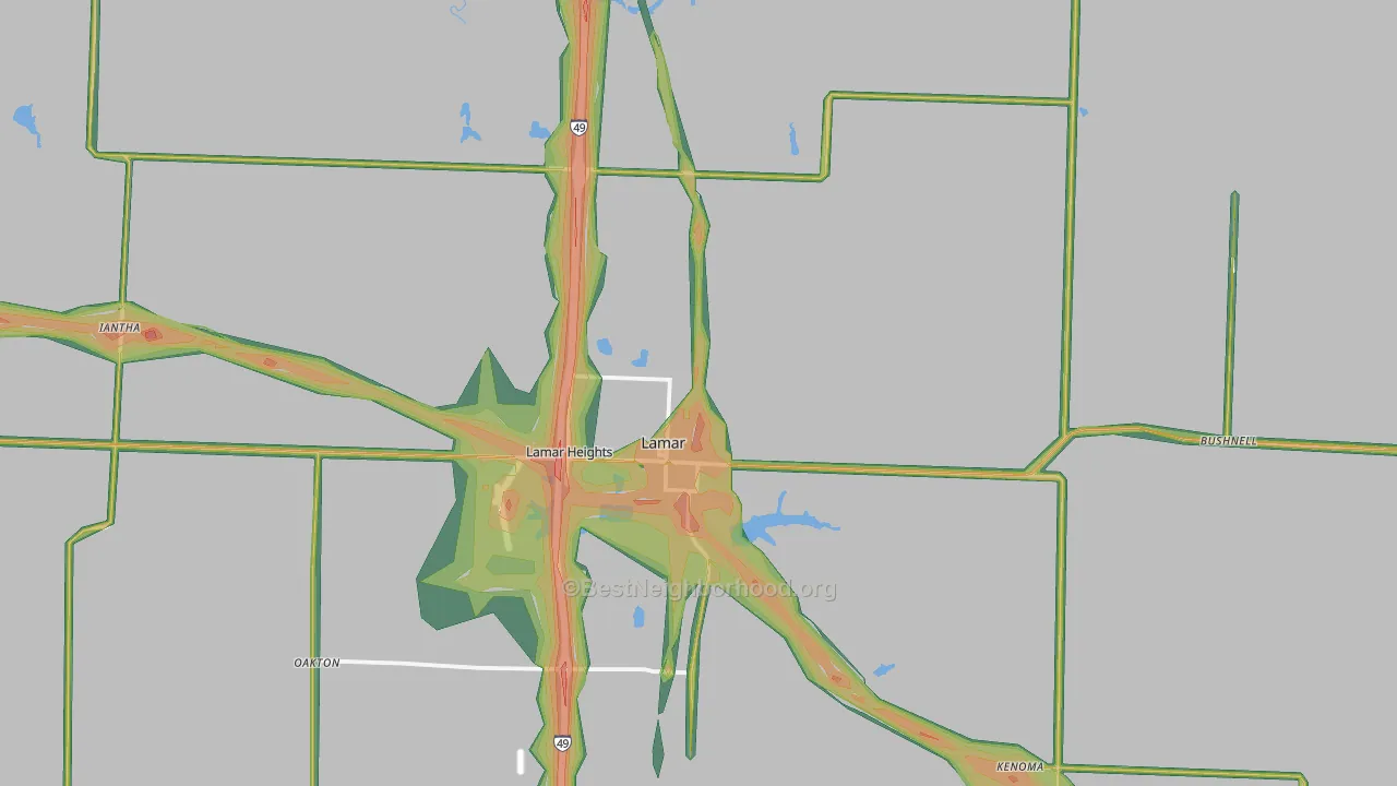 64759, MO Map of Noise Levels in 64759