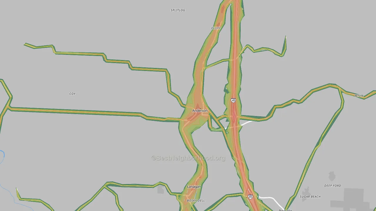 64831, MO Map of Noise Levels in 64831