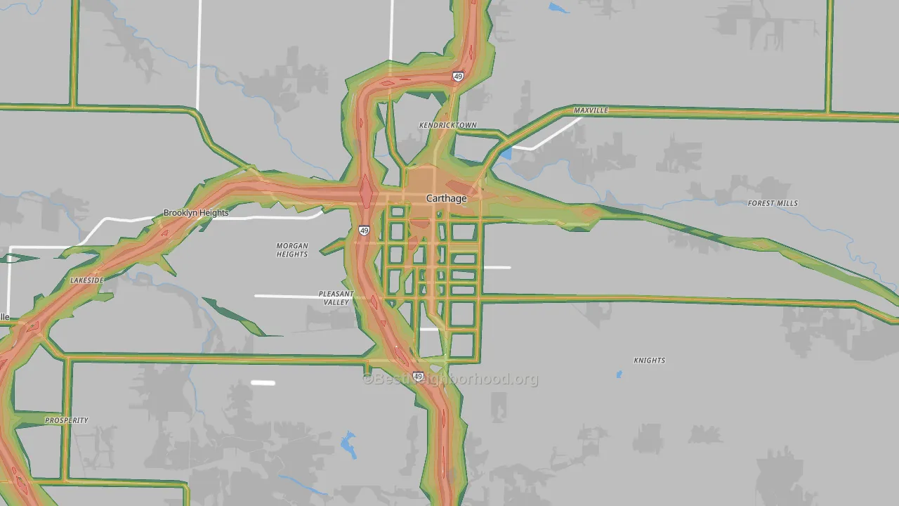 64836, MO Map of Noise Levels in 64836