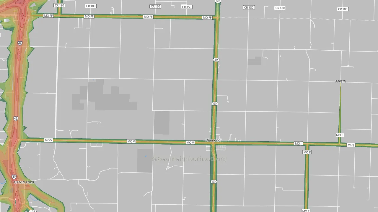 64840, MO Map of Noise Levels in 64840