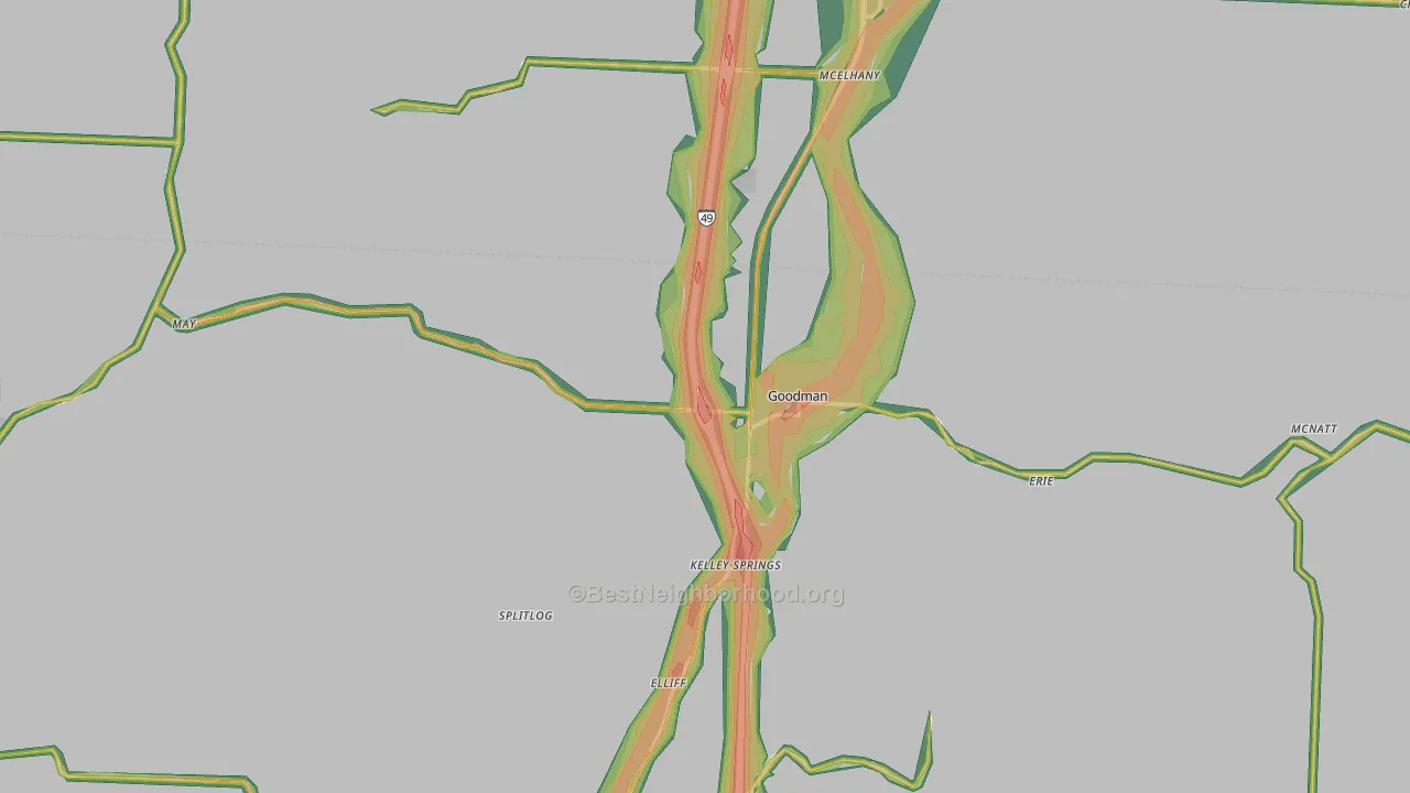 64843, MO Map of Noise Levels in 64843