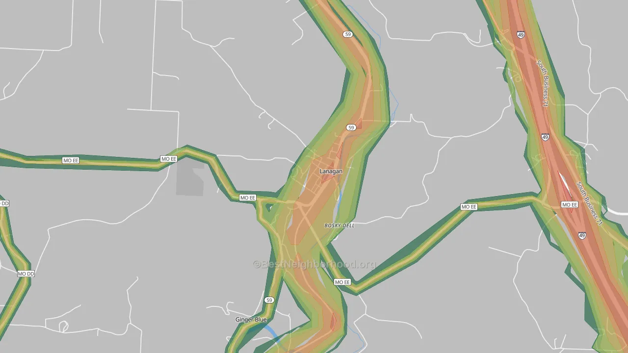64847, MO Map of Noise Levels in 64847