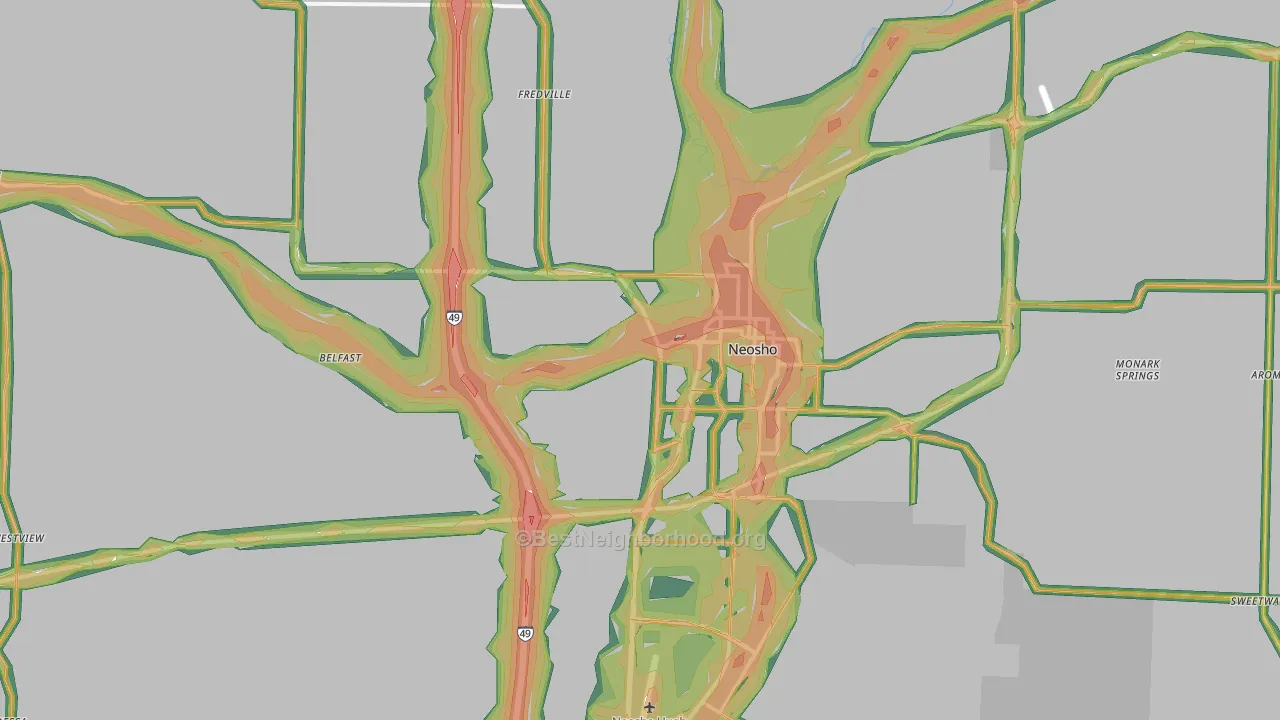 64850, MO Map of Noise Levels in 64850