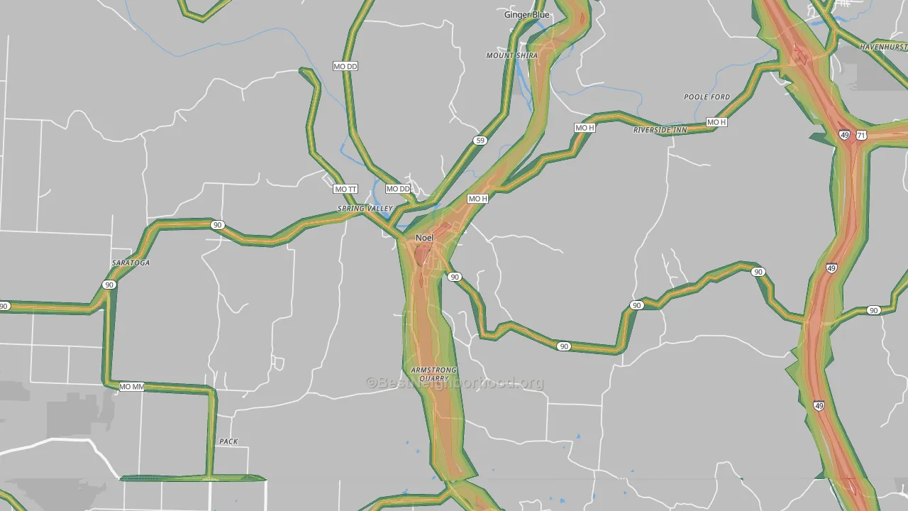 64854, MO Map of Noise Levels in 64854