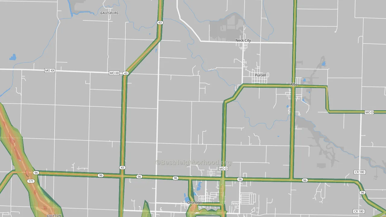 64855, MO Map of Noise Levels in 64855