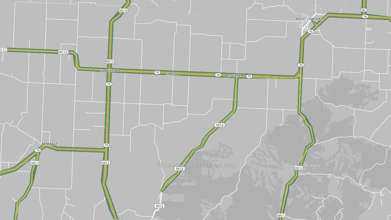 64861, MO Map of Noise Levels in 64861