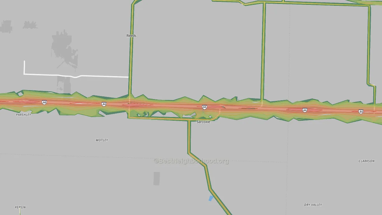 64862, MO Map of Noise Levels in 64862