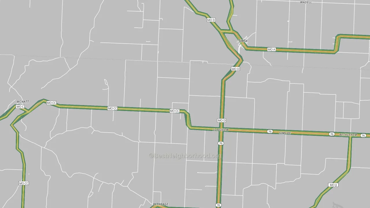 64867, MO Map of Noise Levels in 64867