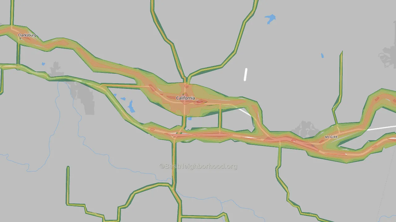 65018, MO Map of Noise Levels in 65018