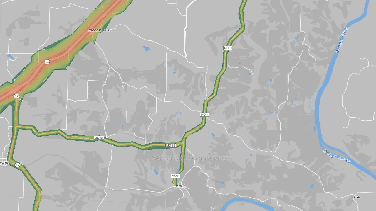 65040, MO Map of Noise Levels in 65040
