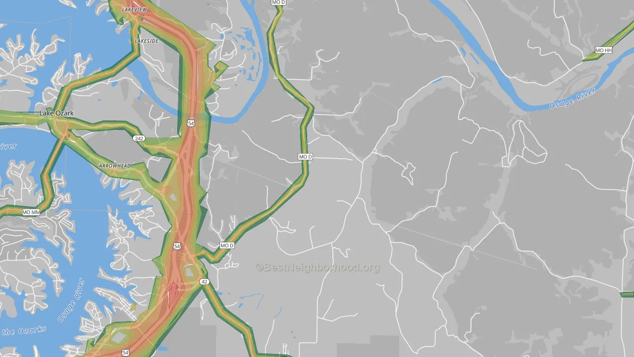 65047, MO Map of Noise Levels in 65047