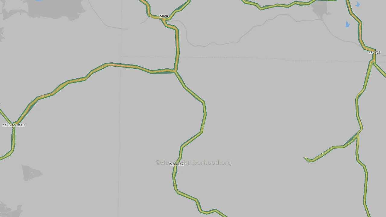 65058, MO Map of Noise Levels in 65058