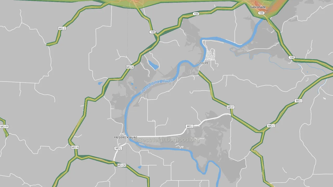 65061, MO Map of Noise Levels in 65061