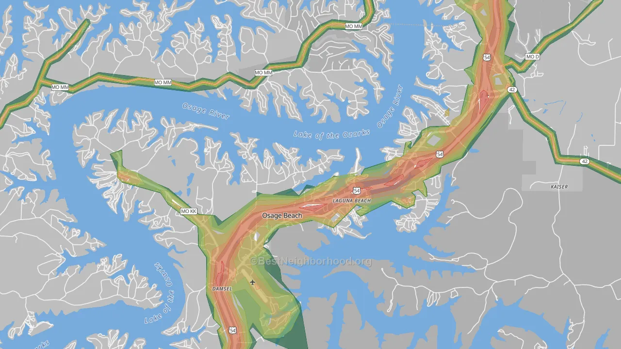 65065, MO Map of Noise Levels in 65065