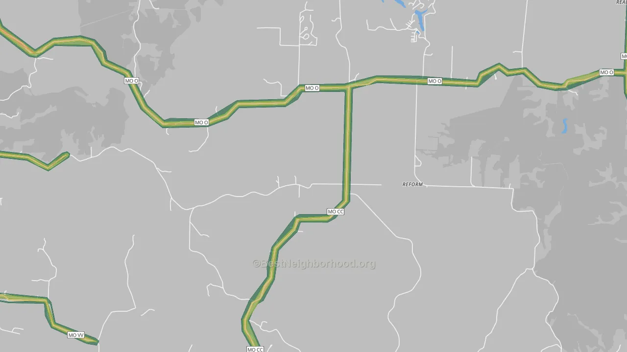 65077, MO Map of Noise Levels in 65077