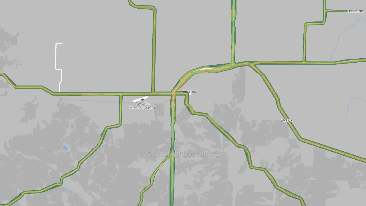 65084, MO Map of Noise Levels in 65084