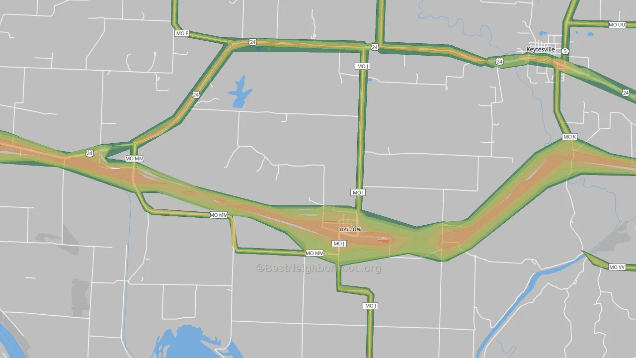 65246, MO Map of Noise Levels in 65246