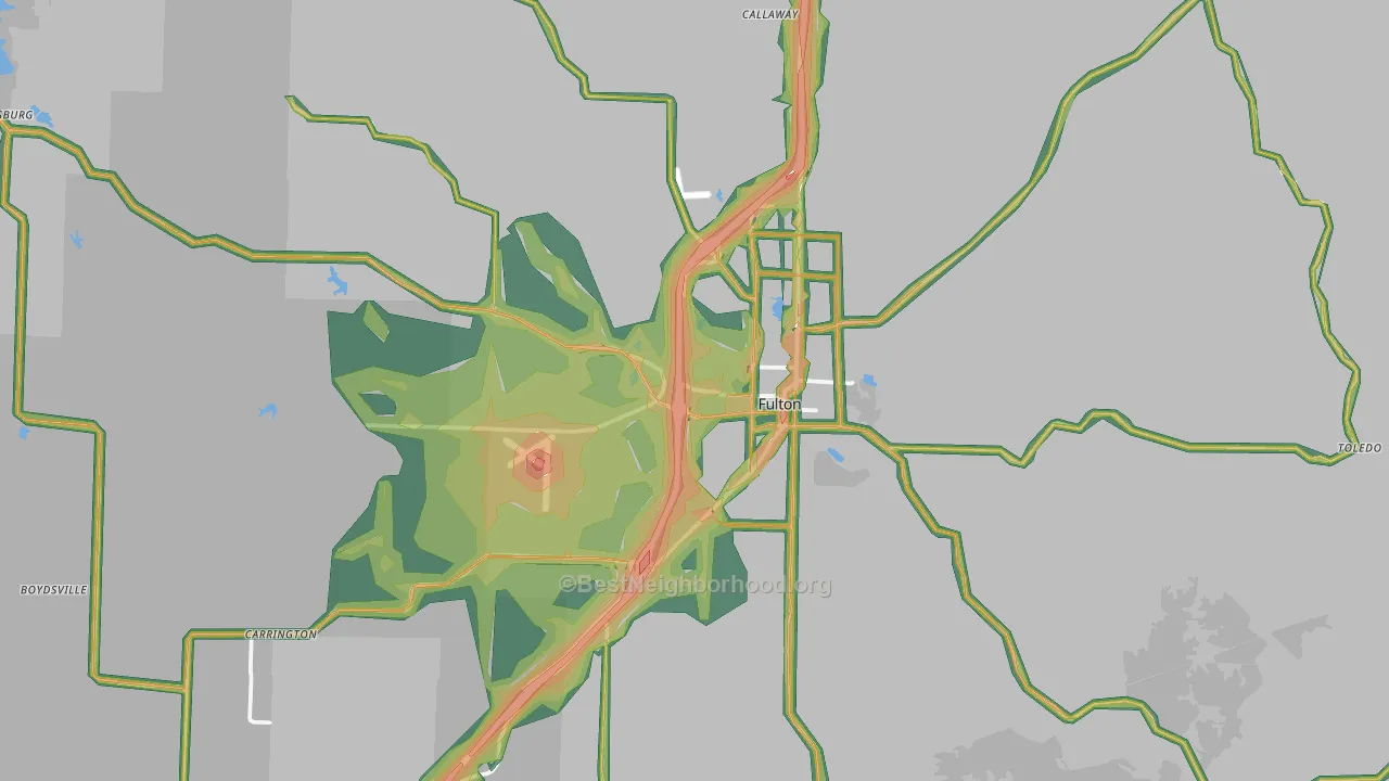 65251, MO Map of Noise Levels in 65251
