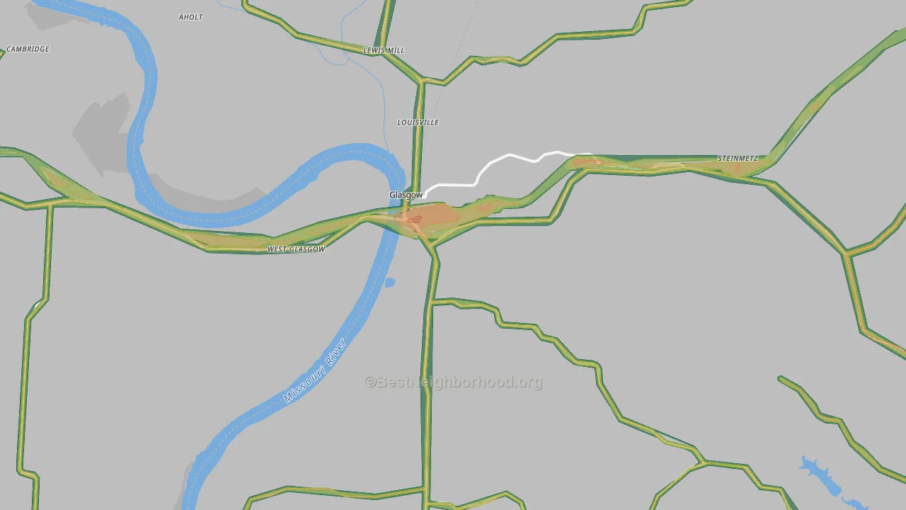 65254, MO Map of Noise Levels in 65254