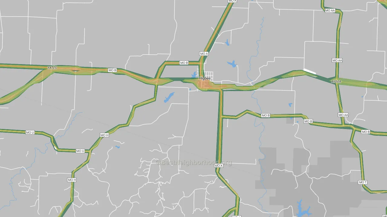 65257, MO Map of Noise Levels in 65257
