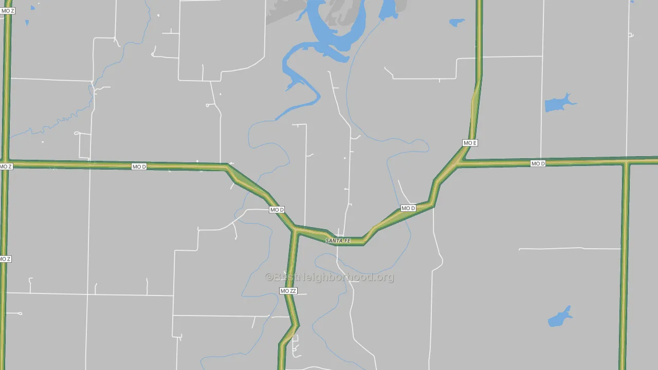 65282, MO Map of Noise Levels in 65282