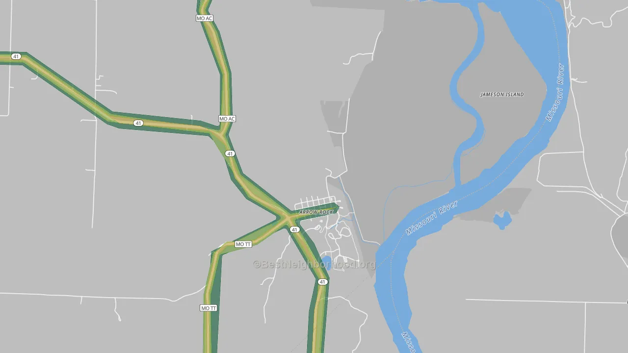 65320, MO Map of Noise Levels in 65320