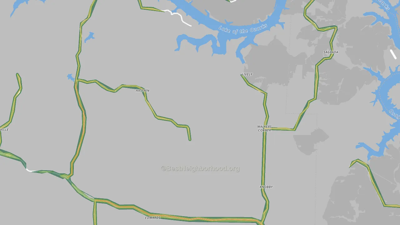 65326, MO Map of Noise Levels in 65326
