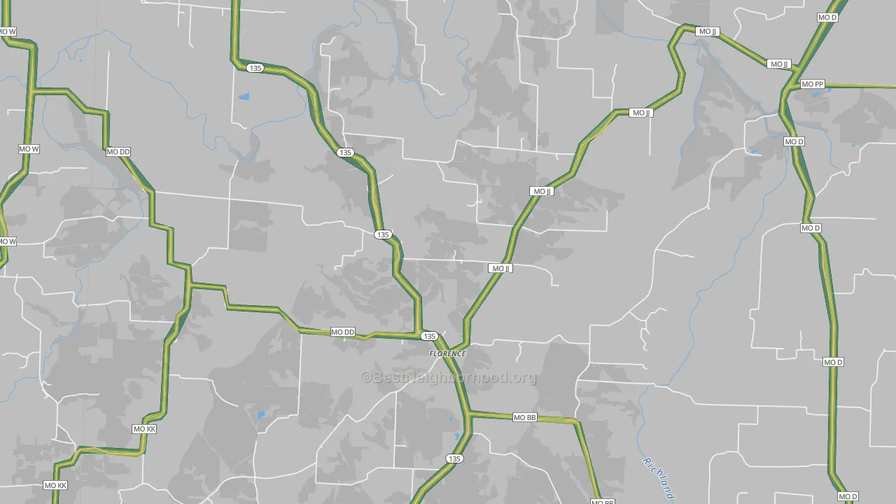 65329, MO Map of Noise Levels in 65329