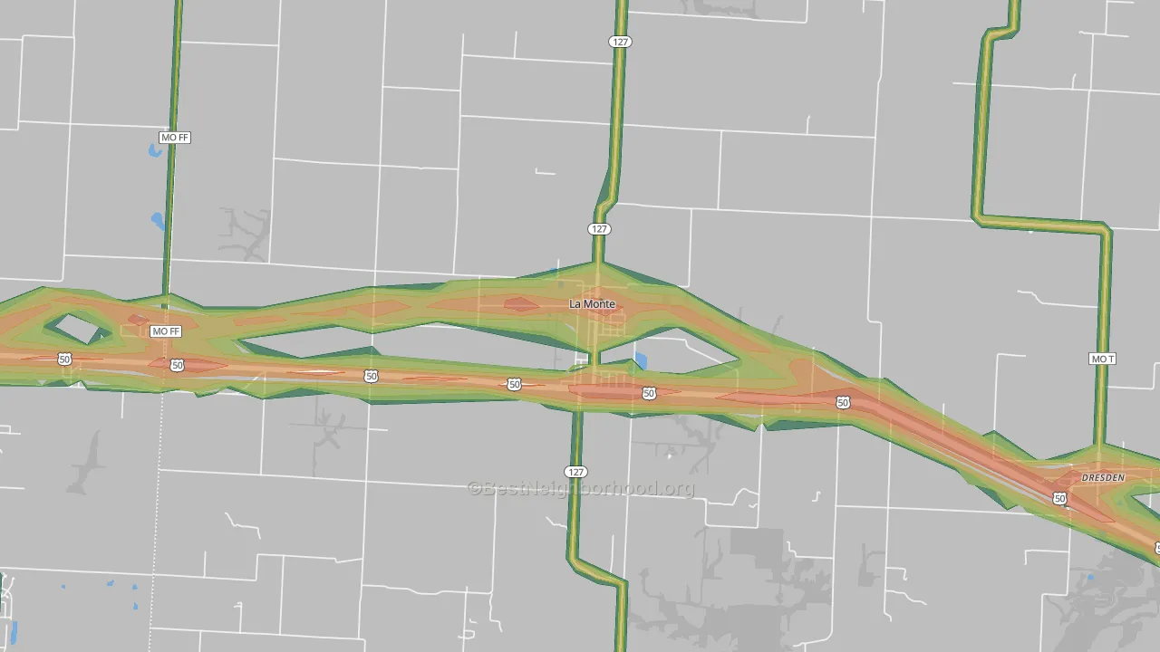 65337, MO Map of Noise Levels in 65337