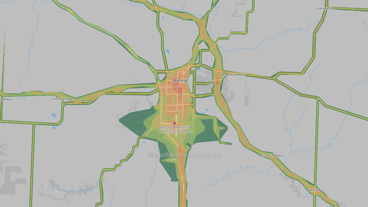 65340, MO Map of Noise Levels in 65340