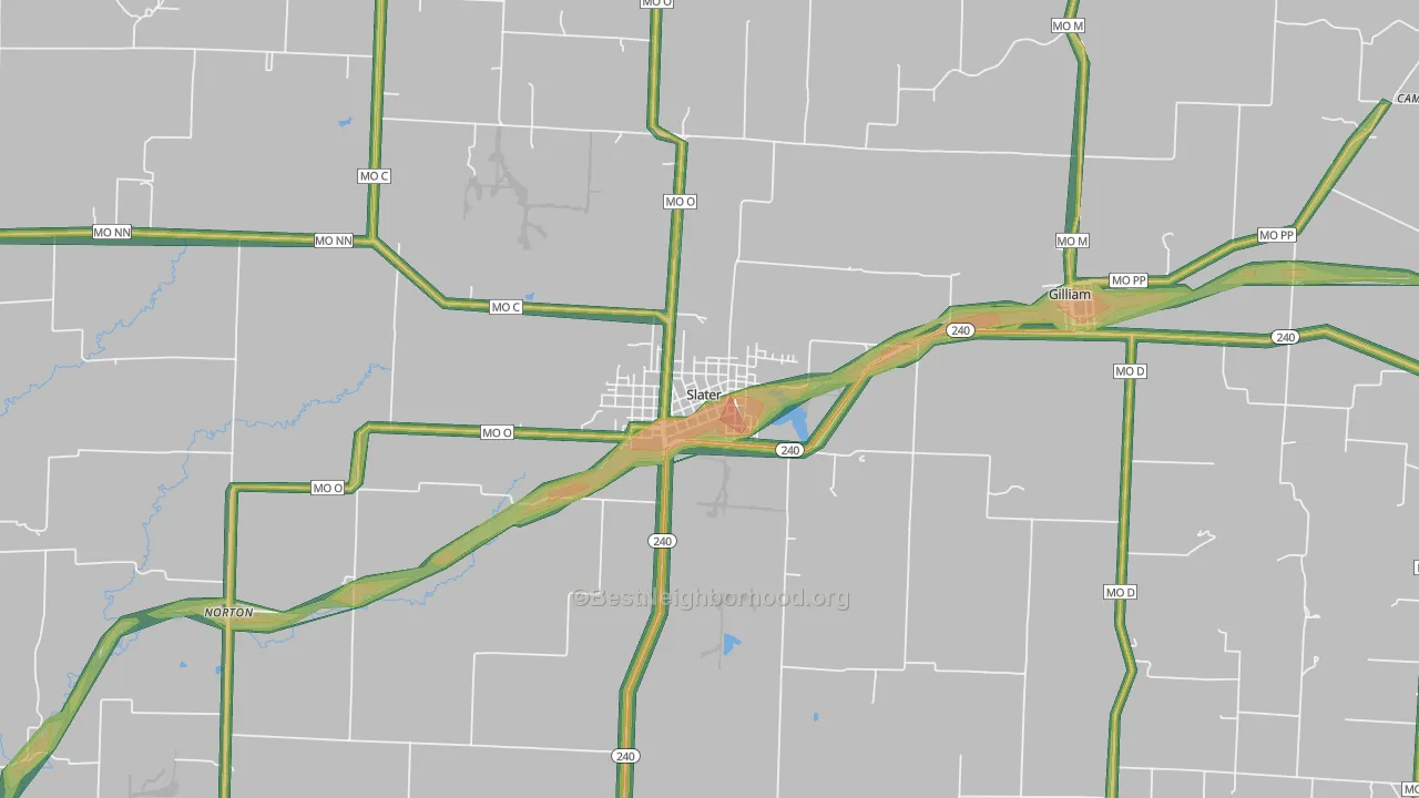 65349, MO Map of Noise Levels in 65349