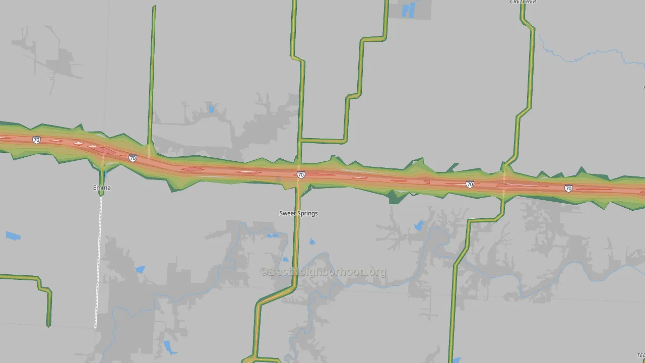 65351, MO Map of Noise Levels in 65351