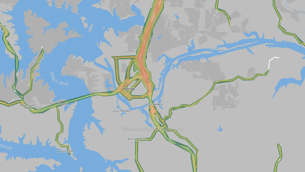 65355, MO Map of Noise Levels in 65355