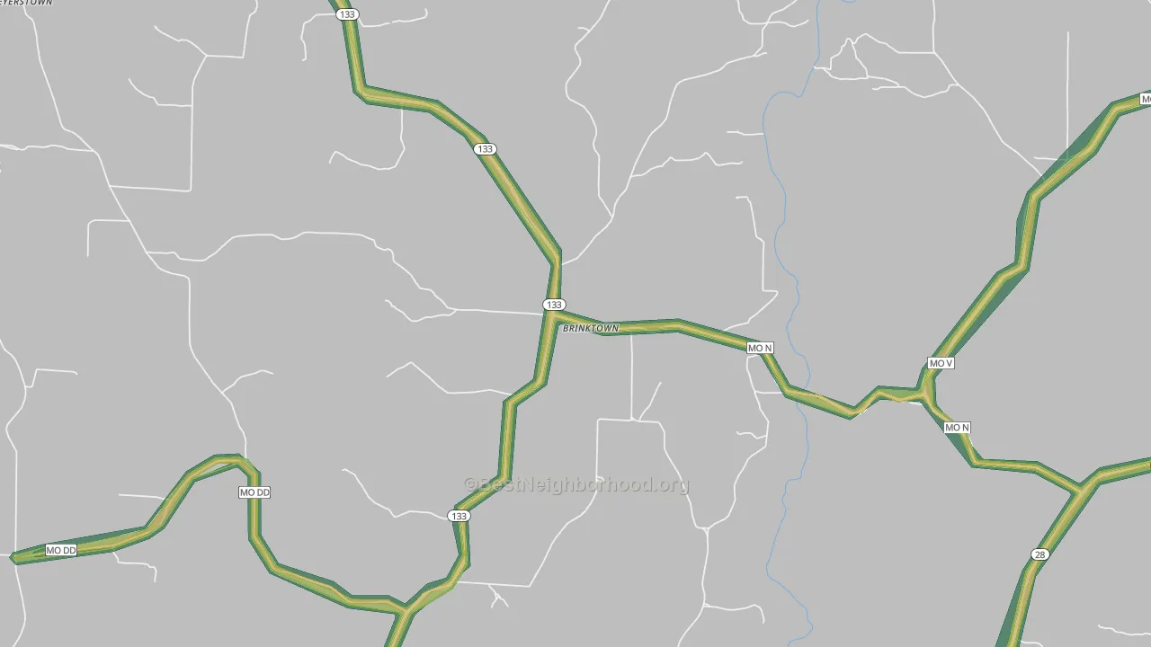 65443, MO Map of Noise Levels in 65443