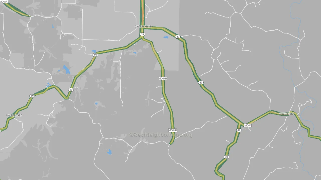65446, MO Map of Noise Levels in 65446