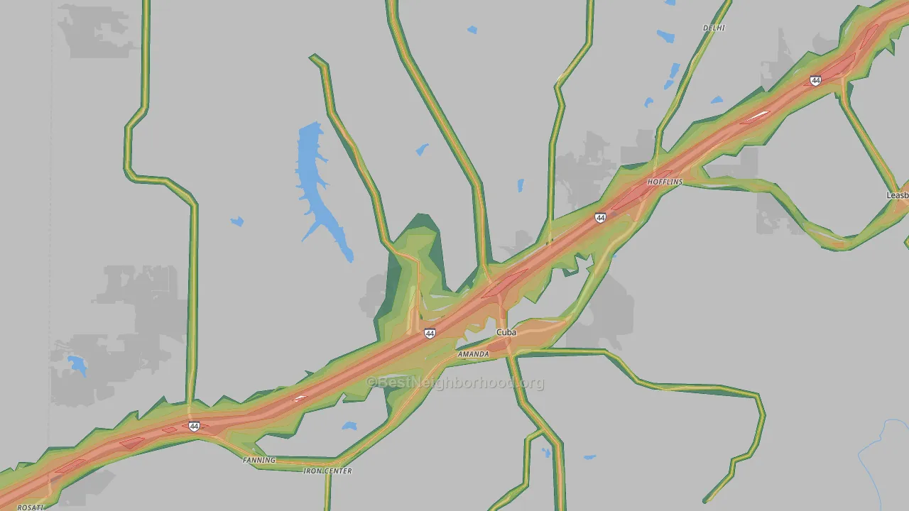 65453, MO Map of Noise Levels in 65453