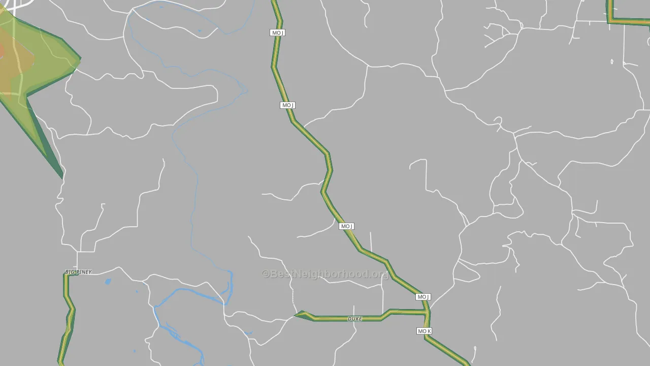 65461, MO Map of Noise Levels in 65461