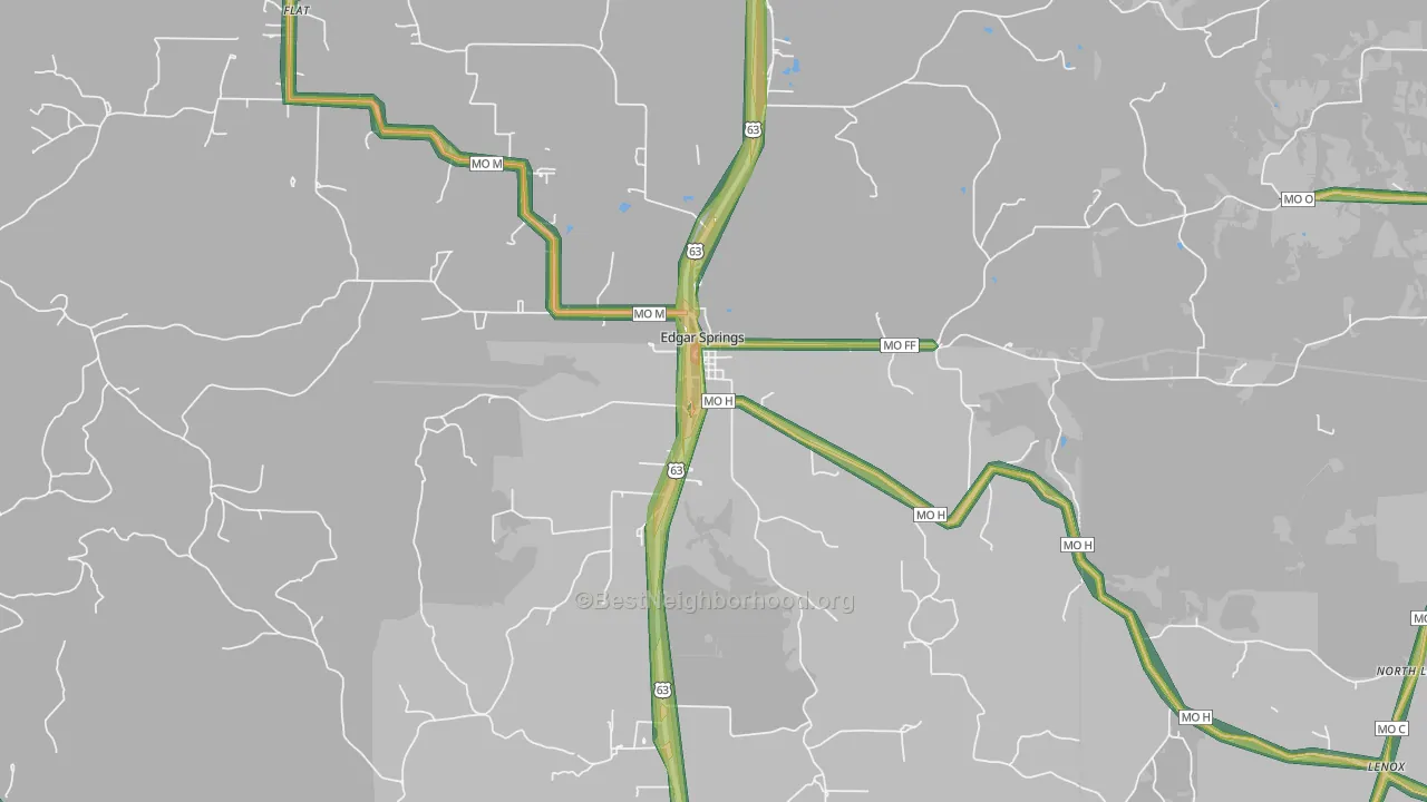 65462, MO Map of Noise Levels in 65462