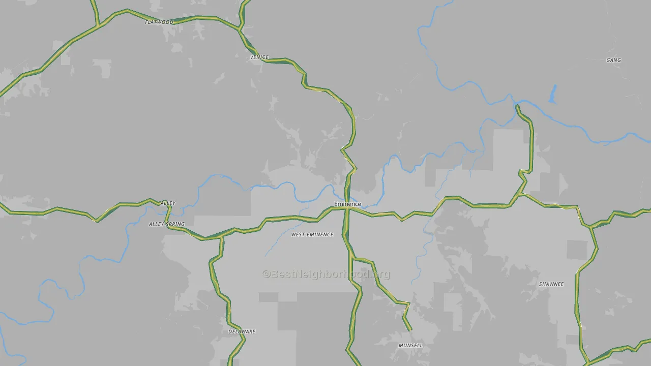 65466, MO Map of Noise Levels in 65466
