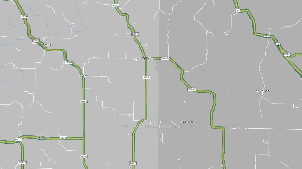 65470, MO Map of Noise Levels in 65470