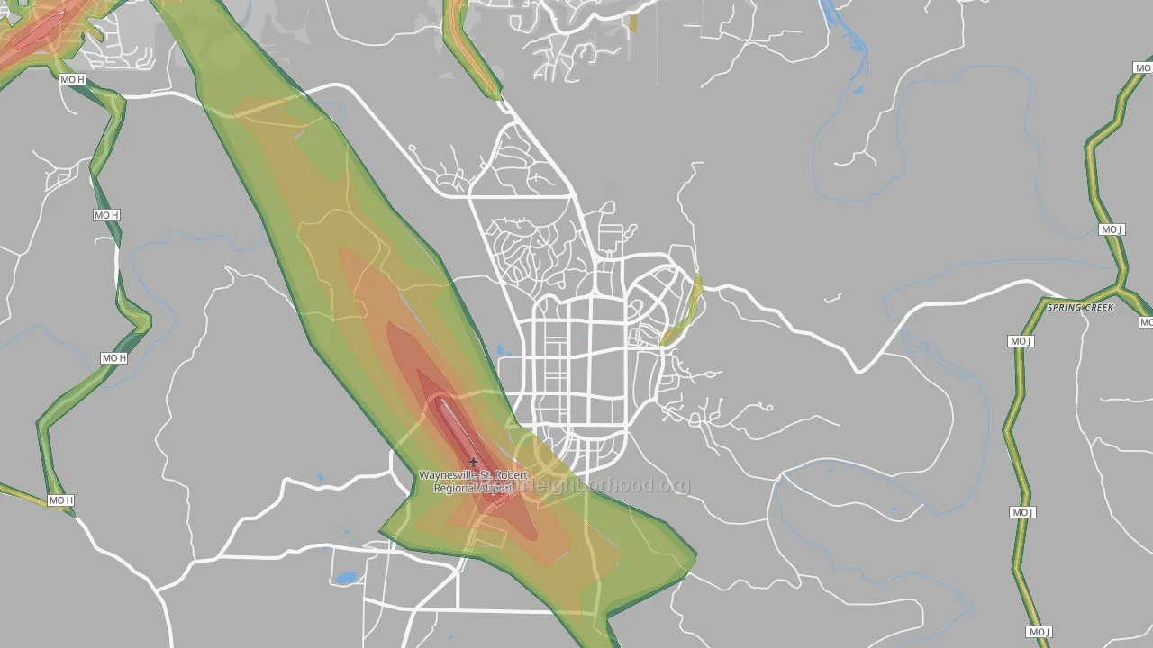 65473, MO Map of Noise Levels in 65473