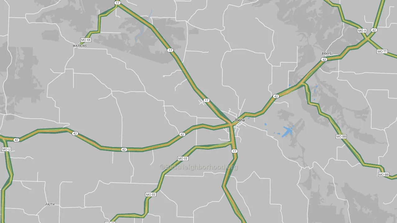 65486, MO Map of Noise Levels in 65486