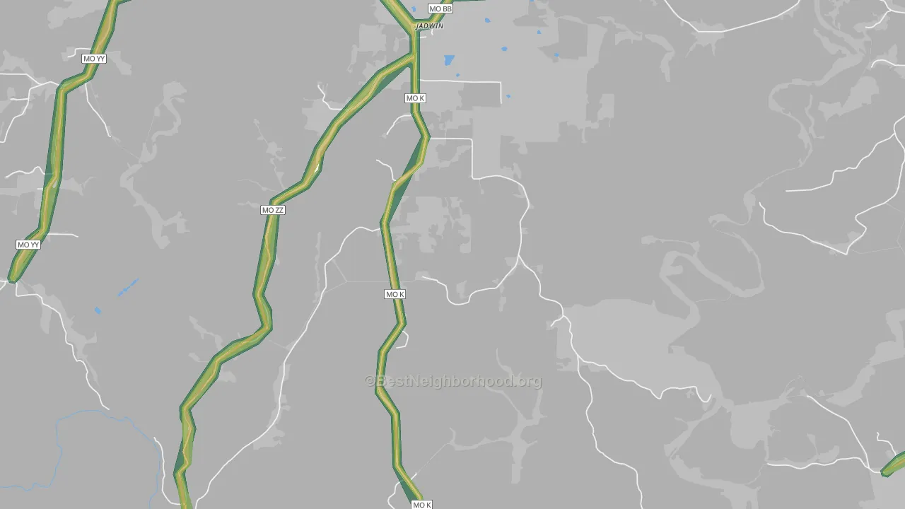 65501, MO Map of Noise Levels in 65501