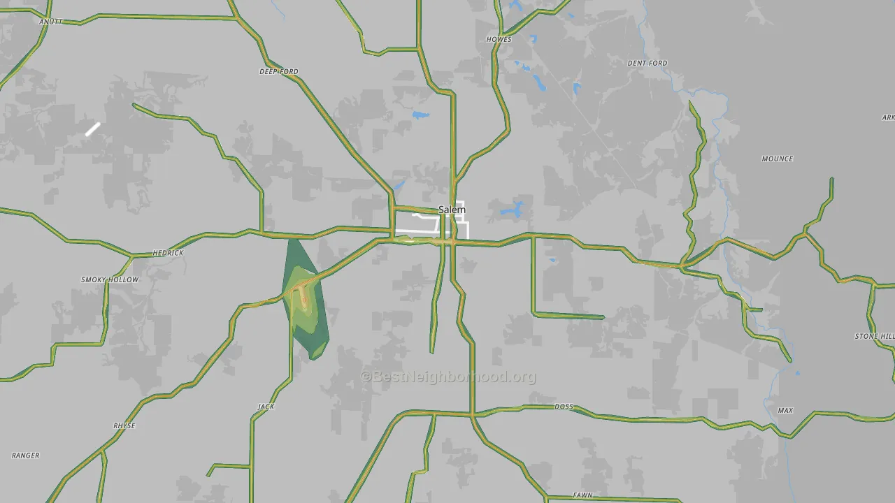 65560, MO Map of Noise Levels in 65560
