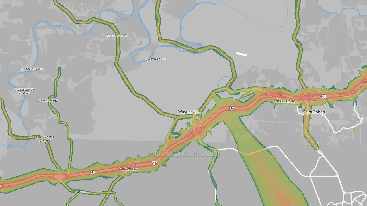 65583, MO Map of Noise Levels in 65583