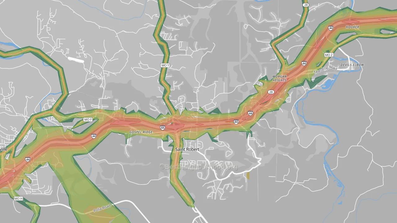65584, MO Map of Noise Levels in 65584