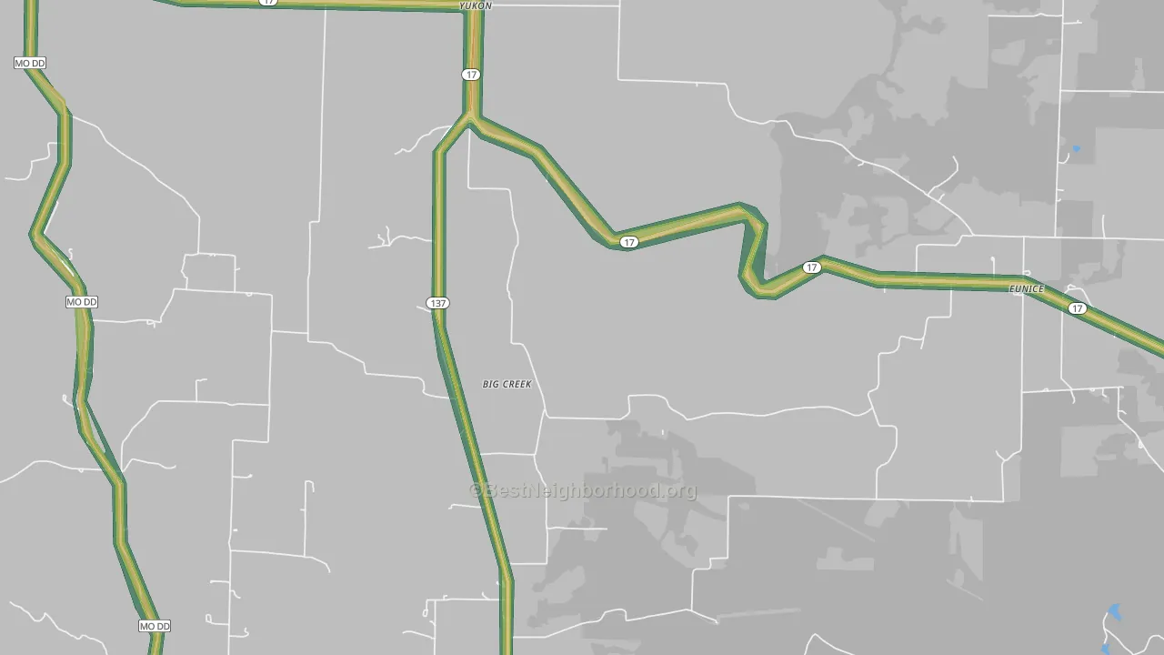 65589, MO Map of Noise Levels in 65589