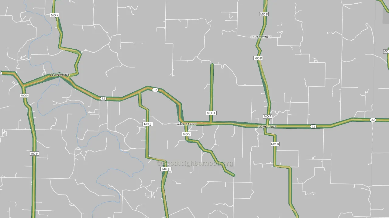 65590, MO Map of Noise Levels in 65590