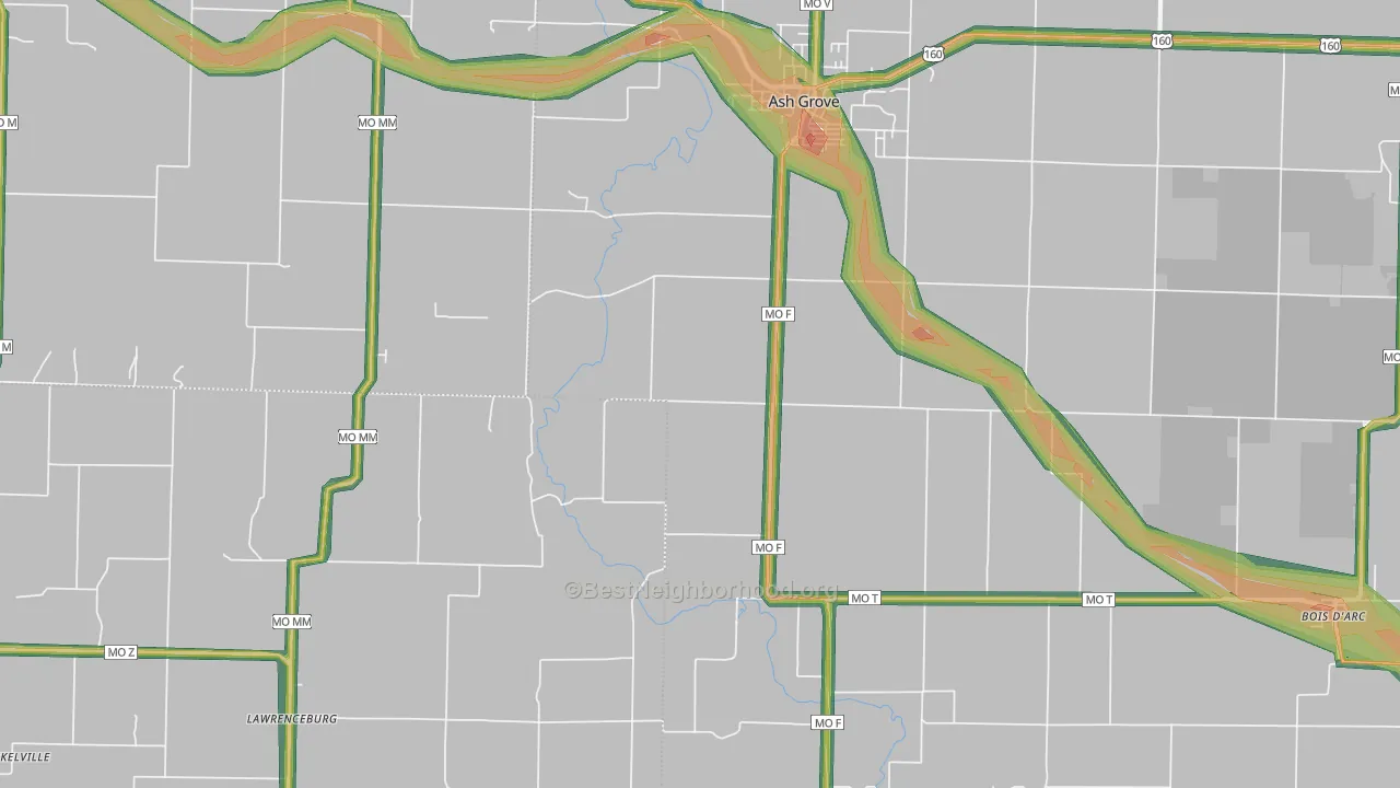65604, MO Map of Noise Levels in 65604