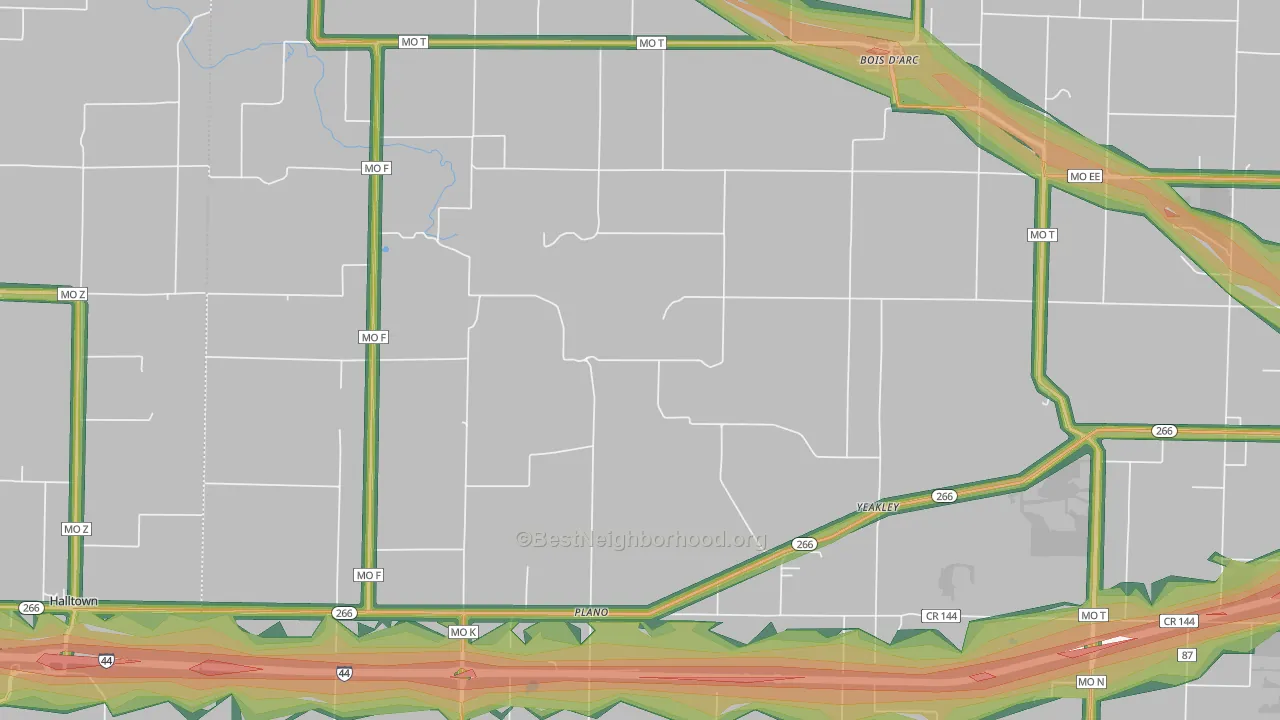 65612, MO Map of Noise Levels in 65612
